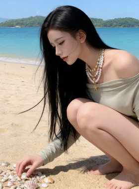 海边度假海星贝壳仿珍珠项链