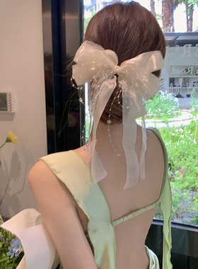 超仙蝴蝶结飘带发夹夏日甜美可爱