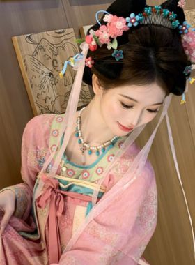 新中式国风汉服璎珞蓝色项链