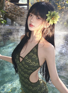 森系春夏绿色花朵发夹