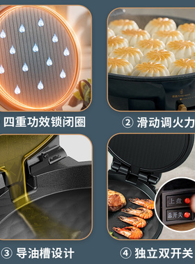 利仁电饼铛档家用双面烤加深加大