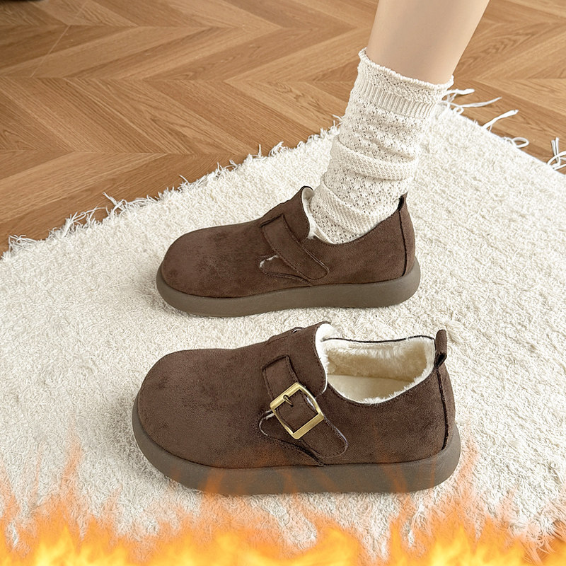 加绒勃肯鞋女冬季2025年新款一脚蹬保暖毛毛二棉鞋软底防滑乐福鞋,淘宝优惠券,粉丝福利购,淘宝优惠卷