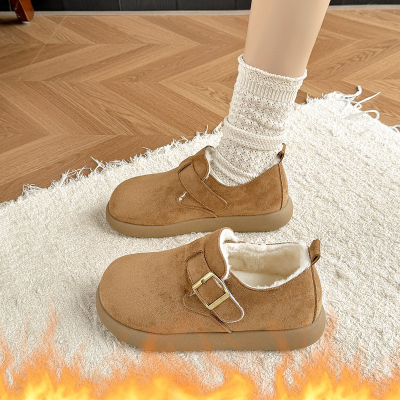 加绒勃肯鞋女冬季2025年新款一脚蹬保暖毛毛二棉鞋软底防滑乐福鞋,淘宝优惠券,粉丝福利购,淘宝优惠卷