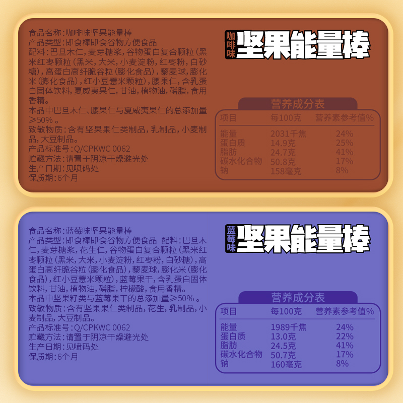 三只松鼠旗舰店新品【三只松鼠_坚果能量棒30gx6支】休闲小吃健康网红混合零食1