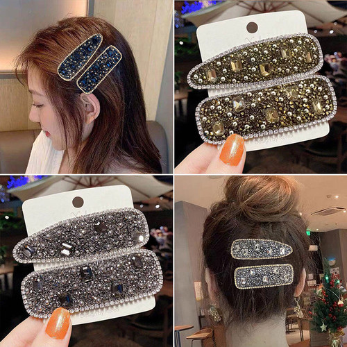 水晶发夹女边夹侧边刘海前额碎发卡新款高级水钻夹子头饰卡子bb夹 - 图3