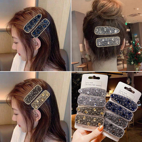 水晶发夹女边夹侧边刘海前额碎发卡新款高级水钻夹子头饰卡子bb夹 - 图0