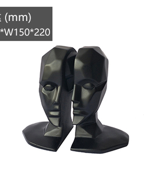 创意几何菱形书靠设计师摆件样板房人头书档客厅书房桌面书立装i.