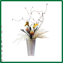 Modern light and luxurious sparkling crystal glass vase emulated floral art finished swing with dining room table fake flower flower arrangement