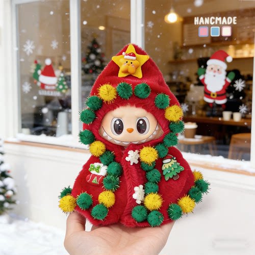 现货拉布布星星人sp娃衣圣诞斗篷套装针织搪胶玩偶替换装泡泡玛特 - 图2