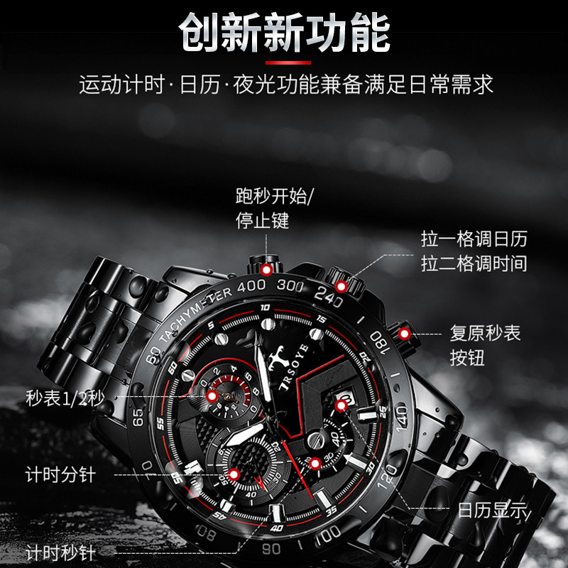 瑞士十大男士氚气学生潮流机械表 尼诺尔手表国产腕表