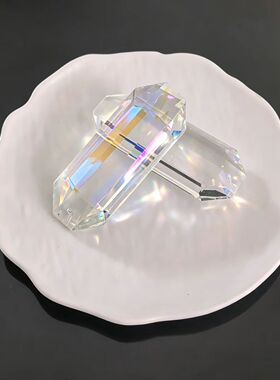 75mm透明极光色水晶柱吊坠带孔