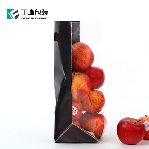 丁峰包装水果保鲜袋黑底透明蔬菜保鲜袋一次性水果商超手提袋加厚 - 图2