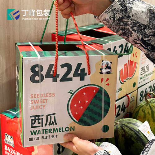 丁峰·单粒装西瓜包装盒上海南汇8424红心西瓜礼品盒手提礼盒 - 图0