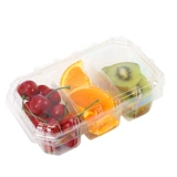 117 одноразовая коробка для резки свежих фруктов, состоящая из трех частей, с крышкой, прямоугольная коробка для ловли фруктов, упаковочная коробка для фруктовых тарелок 400 г