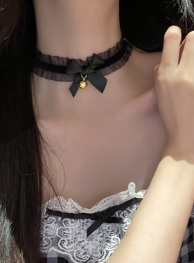 蕾丝小铃铛项圈女颈带choker