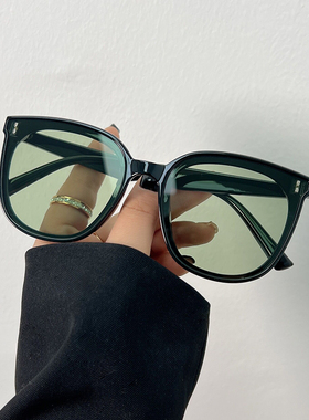 2022新款韩版方形绿色墨镜