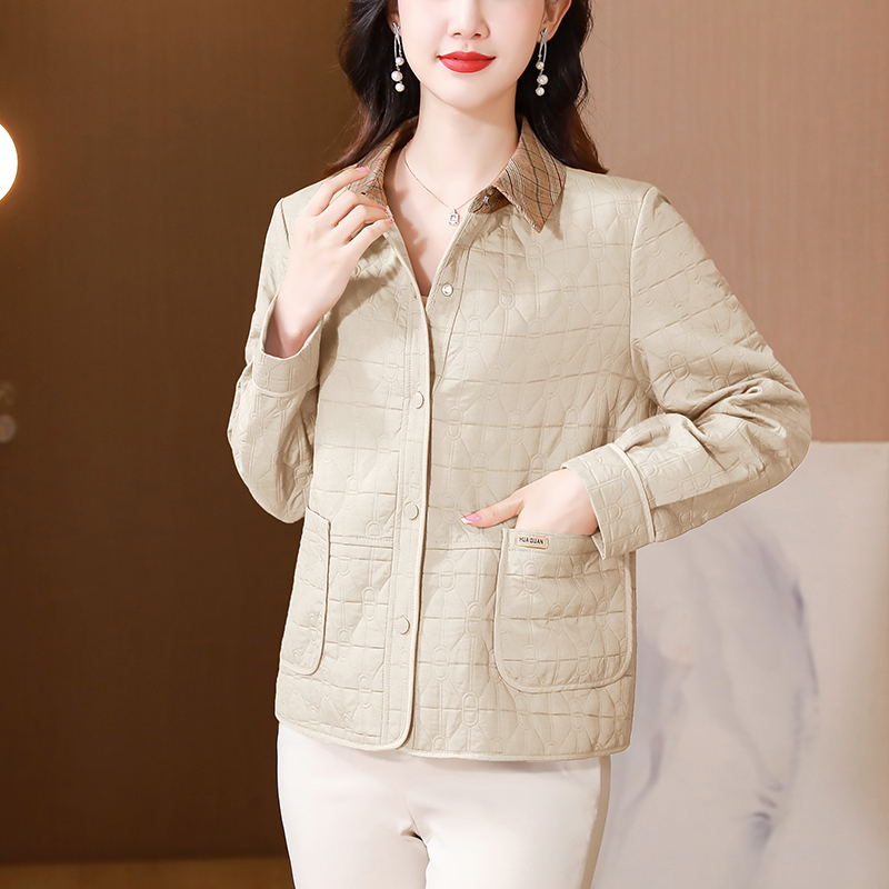 高端中年妈妈春秋衬衫外套女2025年新款时尚百搭休闲衬衣夹克上衣 - 图2