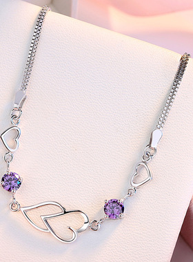 哎呀呀韩国925纯银心连心手链