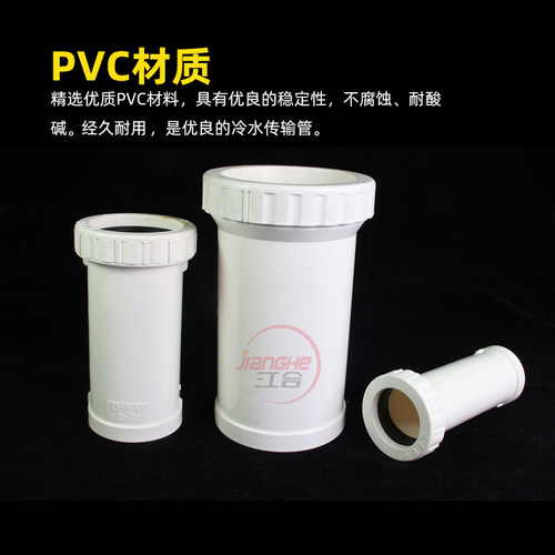 PVC加长伸缩节110排水管160螺纹抢修快接50三通接头75下水管配件 - 图2