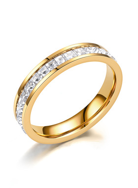 高级轻奢满天星锆石钛钢戒指女