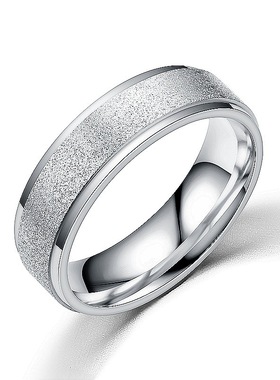 流行简约素圈情侣指环潮饰品刻字