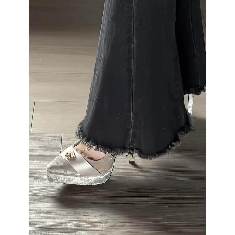 名媛优雅不累脚时尚高跟鞋女2025夏新款浅口法式气质细跟尖头单鞋,淘宝优惠券,粉丝福利购,淘宝优惠卷