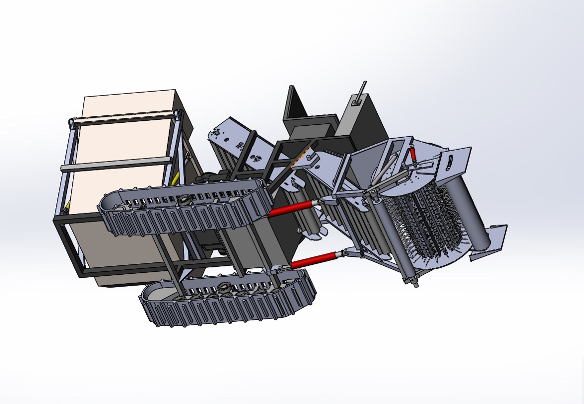 小型辣椒收获机三维设计SW模型图纸solidworks建模3D数据可编辑-图1