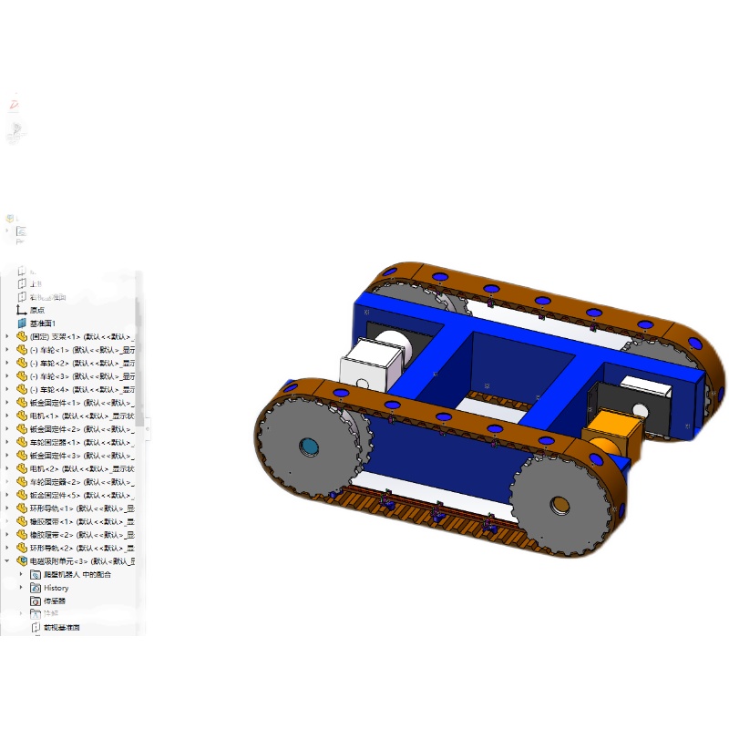 电磁吸附爬壁机器人设计三维模型Solidworks图纸3D数据SW建模素材 - 图2