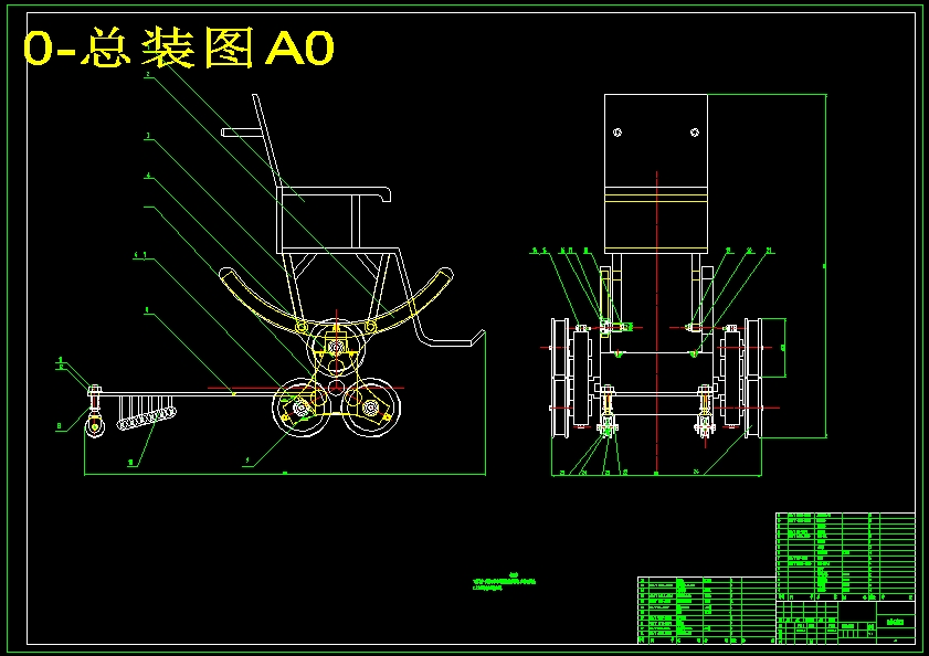 三星轮式可爬楼梯轮椅车设计【三维SW模型+含7张CAD图纸+说明】 - 图0