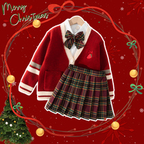 Girl Suit Christmas Jk Children Red New Year Clothing College Wind Autumn Winter Great Child Skirt Girl this year