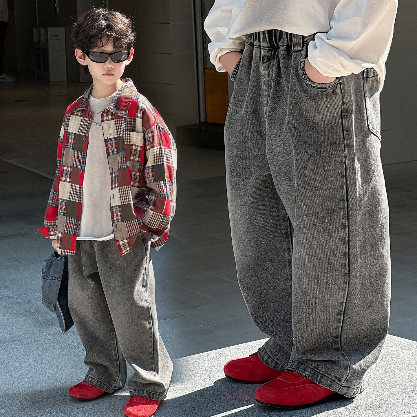 男孩牛仔裤全棉2025春秋新款儿童韩版复古长裤中小童百搭潮酷童装,淘宝优惠券,粉丝福利购,淘宝优惠卷