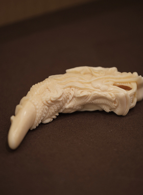 30加珠光宝饰猛犸象牙手工精雕龙衔珠作品吊坠摆件手把件礼物收藏