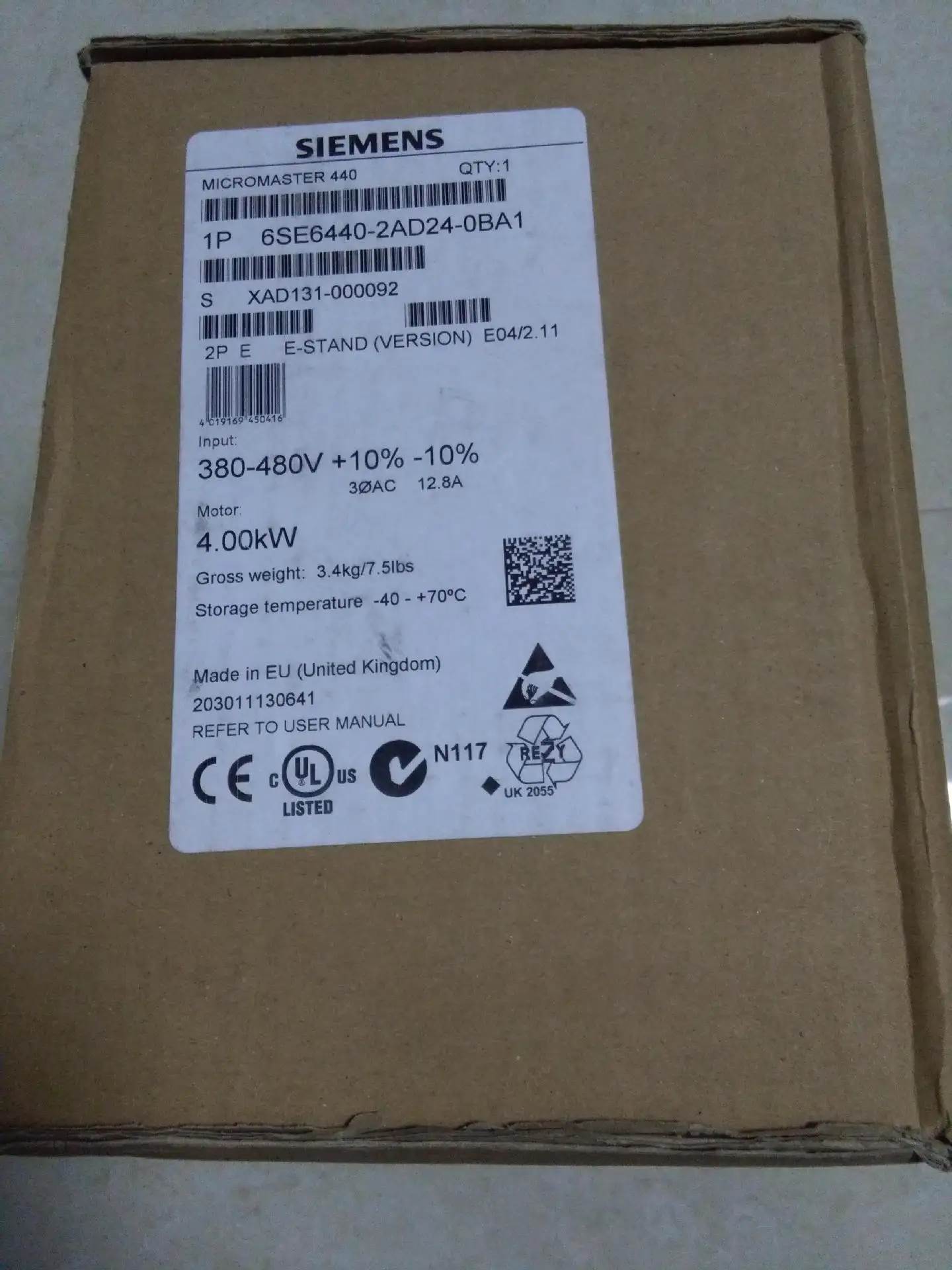 西门子MM420变频器7.5KW 3AC380-480V 6SE6440-2AD27-5CA1议价 - 图1