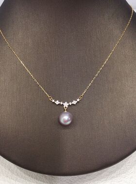 诸暨高品质5A级天然淡水珍珠项链妖紫色爱迪生仙女链珍珠吊坠批发