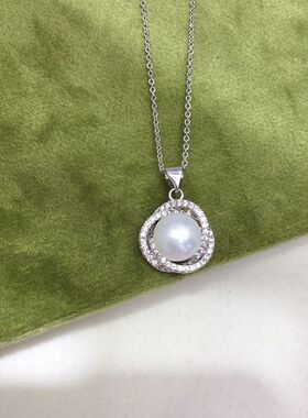 K金工艺精致鸟巢淡水珍珠吊坠项链18K包金首饰礼物直播货源批发