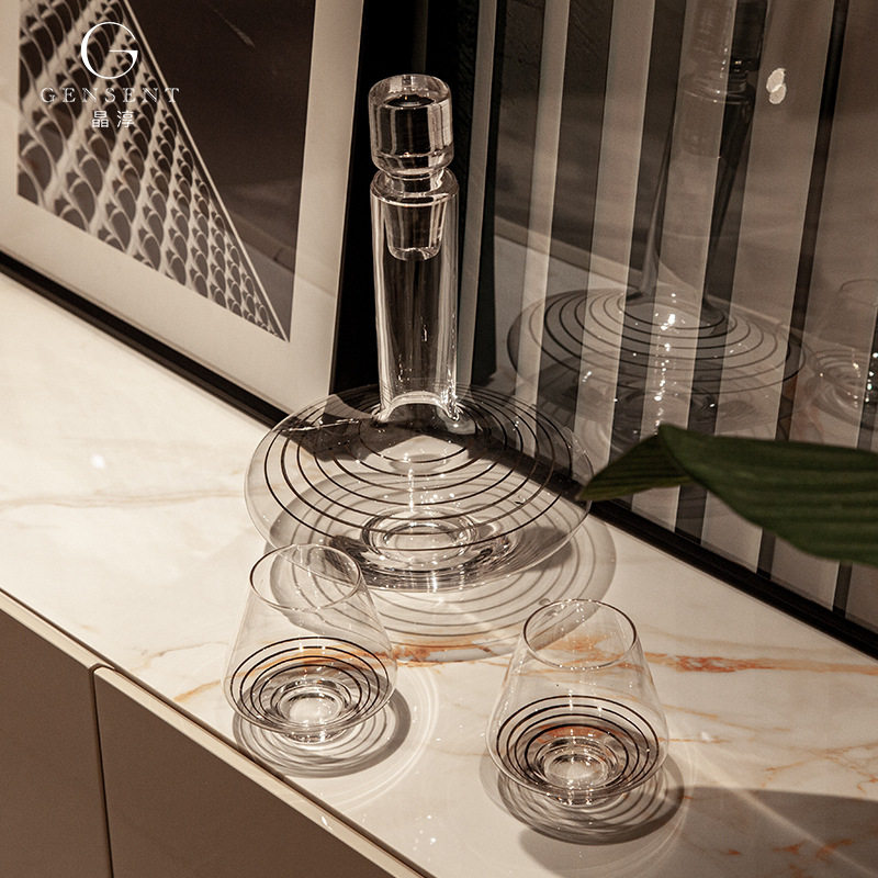 高级感水晶玻璃醒酒器红酒杯香槟杯家用套装酒柜高端装饰摆件轻奢,淘宝优惠券,粉丝福利购,淘宝优惠卷
