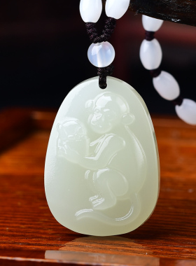 祥安灵阁猴运生辉吊坠和田玉属龙2026年吉祥物男女生肖龙佩戴挂件