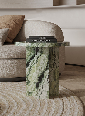 轻奢大理石圆形沙发边几客厅设计师简约现代个性小茶几小户型角几