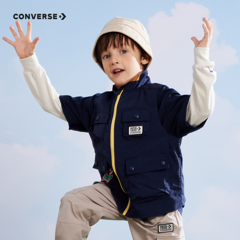 CONVERSE匡威儿童马甲2024年春季新品男童工装背心外套上衣洋气潮