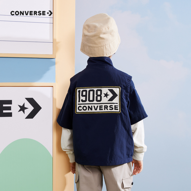 CONVERSE匡威儿童马甲2024年春季新品男童工装背心外套上衣洋气潮