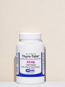 Thyro Dog and Cat Levothyroxine Tablets/Hypothyroidism in dogs and cats/symmetrical hair removal 0.4mg ຢາເມັດດຽວ