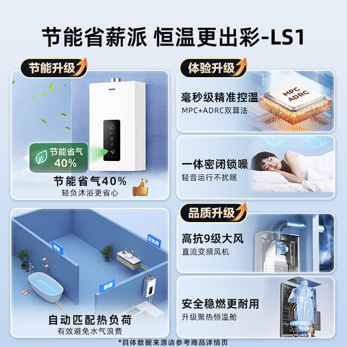 海尔统帅燃气热水器家用天然气煤气款液化气式12L洗澡节能恒温LS1 - 图0