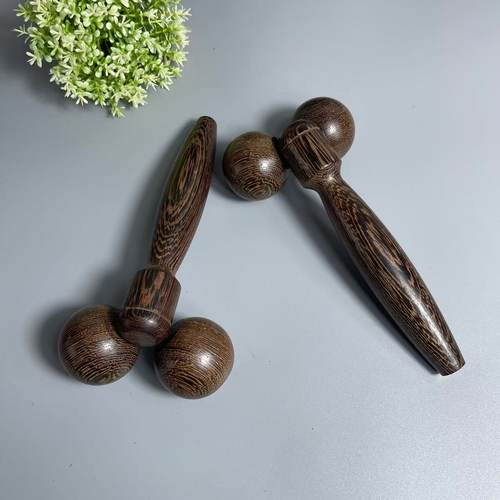 木质瘦脸神器按摩棒滚轮V脸提拉紧致双下巴脸部按摩器按摩全身 - 图0