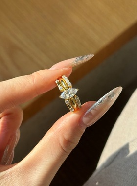 925纯银叠戴带戒指女极简高级