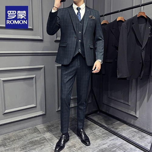 Мужской комплект, классический костюм для отдыха, пиджак классического кроя, свадебное платье, изысканный стиль, облегающий крой