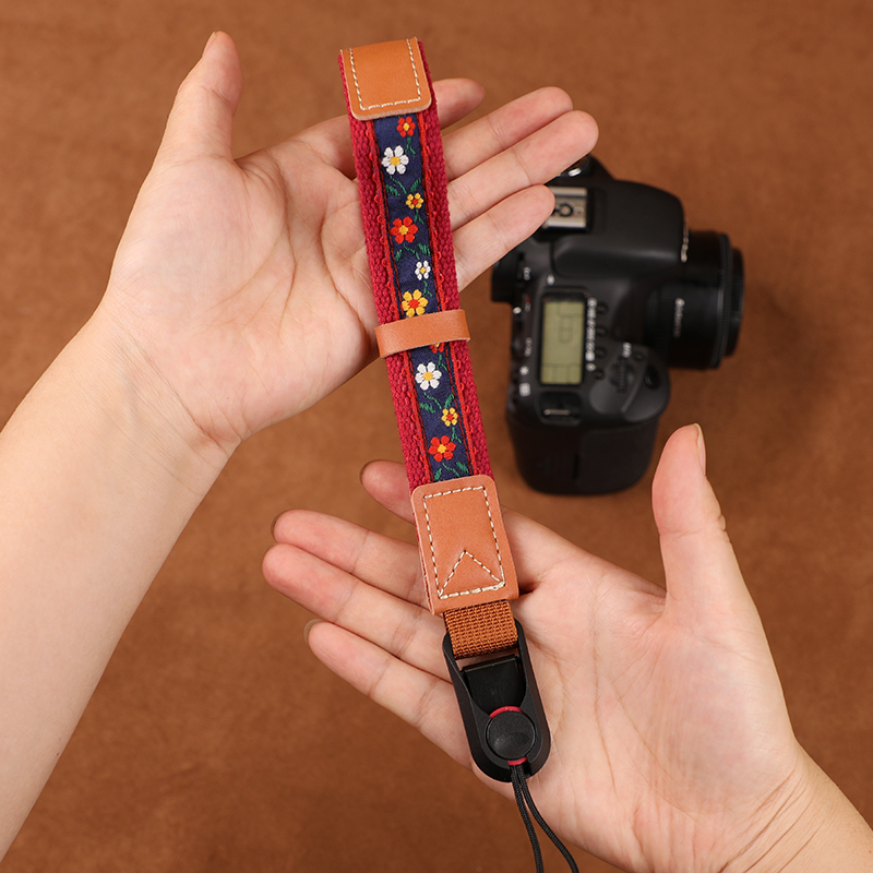 手工原创小花相机腕带快拆单反挂绳手绳手带适用佳能尼康富士索尼 - 图0