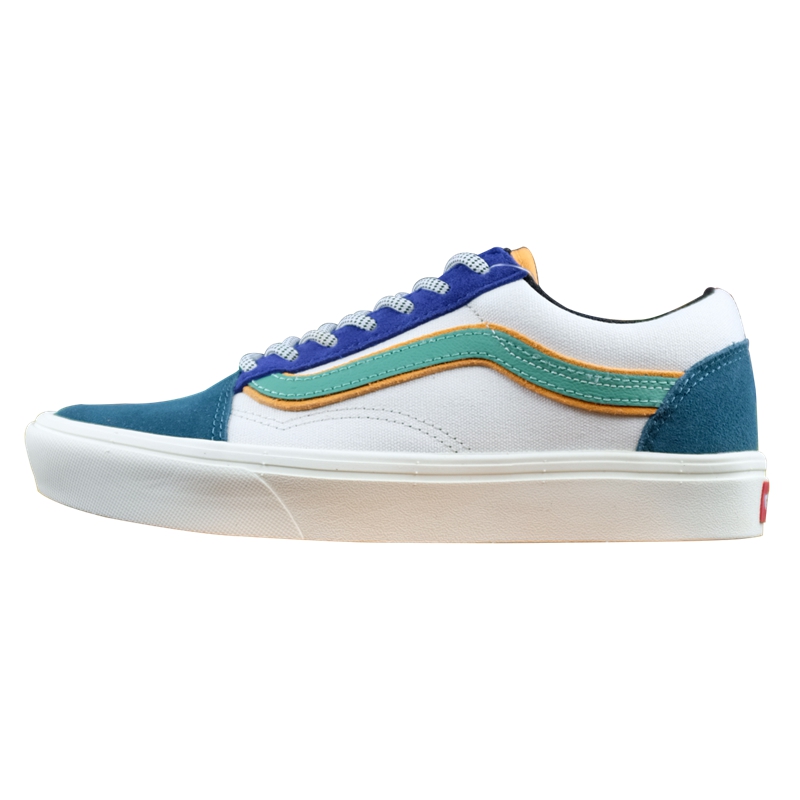 老万VANS ComfyCush Old Skool 绿白蓝轻量休闲板鞋 VN0A3WMAWWF - 图3