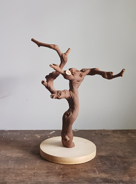 一物一拍 天然原木小树毛笔架 森林系文艺家居咖啡馆民宿装饰摆件