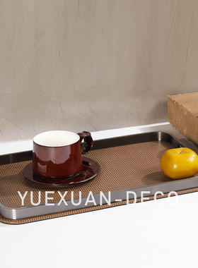 粤萱简约现代皮艺黑色纸巾盒收纳盒托盘摆件售楼处样板间酒店软装