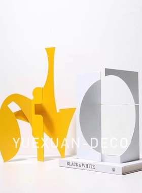 粤萱简约现代创意黑色金属纹路摆件样板间售楼处酒店玄关客厅软装